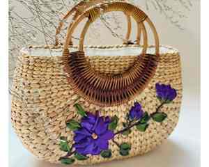 Bolsa de jacinto de agua de Vietnam hecha a mano con bolsa de jacinto de agua de tejido elegante disponible para exportación OEM en grandes cantidades - Product Image 5