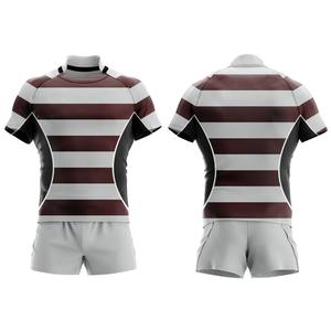 Conjuntos de Uniformes de Rugby para Hombre, Ropa Deportiva, OEM, Alta Calidad, Impresión de Logotipo Personalizada por Transferencia de Calor, 100% Poliéster Transpirable - Product Image 1