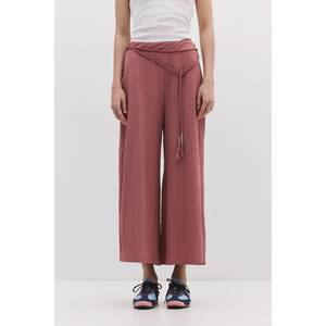 Pantalon décontracté taille haute pour femme Mega Merchant – Élégant, confortable, respirant et doux, 100 % coton, longueur midi, idéal pour le bureau - Product Image 3
