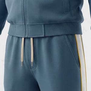 Conjunto Deportivo Personalizado con Logotipo, Chaqueta Deportiva de Forro Polar Técnico de Poliéster con Cremallera Completa, Pantalones Deportivos de Dos Piezas, Conjunto Deportivo para Hombre - Product Image 5