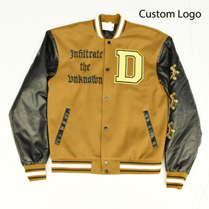 Veste Letterman pour homme, automne-hiver, style vintage, col montant, logo personnalisable sur le devant, 100% coton, séchage rapide, respirante - Product Image 2