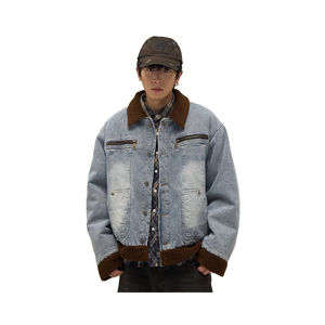 Veste en jean personnalisée de haute qualité pour homme STITCHMODE, style vintage streetwear, effet délavé, coupe-vent, motif imprimé unique - Product Image 2