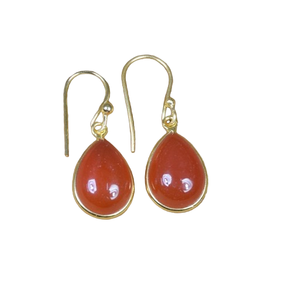 เครื่องประดับที่ทำด้วยมือของสาวๆ925ต่างหูพลอยคาร์เนเลี่ยนสีเงินแท้สำหรับผู้หญิงต่างหูห้อยเครื่องประดับเงิน - Product Image 1