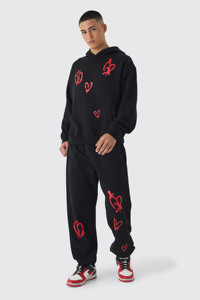 Survêtements avec logo personnalisé Ensemble sweat à capuche en éponge française Survêtements surdimensionnés en coton polaire épais poids lourd vierge pour hommes - Product Image 4
