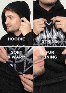 Suéteres con capucha de punto transpirables para hombre, jerséis de manga larga de Color sólido, moda masculina, prendas de punto cálidas, informales, Otoño Invierno 2024 - Product Image 6