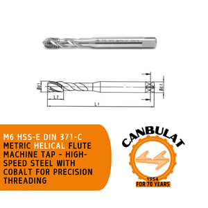 เครื่องหมุนขดลวดด้วย371-C ก้านหนา-hsse DIN สำหรับการตัดด้ายที่แม่นยำ