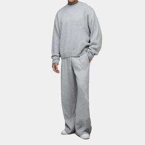 420G Vente en gros de survêtements de haute qualité, survêtement personnalisé pour homme, respirant, surdimensionné, ensembles de jogging d'automne, survêtements unis, grandes tailles - Product Image 5