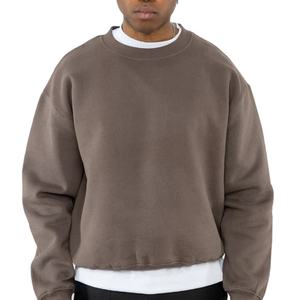 Custom logo Cotton Washed Crew Neck Sweat Shirt Blank Oversized Drop Shoulder <b>Crewneck</b> Heavyweight <b>Sweatshirt</b> for <b>Men</b> 2026 - Product Image 2