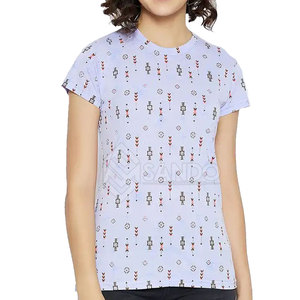 Camiseta de Verano para Mujer, Hecha en Pakistán, 100% Algodón, Sublimada, con Diseño y Logotipo Personalizados, Secado Rápido, Transpirable, Alta Calidad, MOQ Bajo - Product Image 1