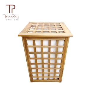 ตะกร้าซักผ้าทำจากไม้อะคาเซียสำหรับวิลล่าลานสวนกลางแจ้งห้องน้ำ - Product Image 6