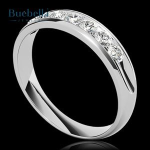 Offre Spéciale bague de fiançailles originale en argent sterling 925 en or blanc 18 carats 3mm avec diamant rond pour hommes - Product Image 3