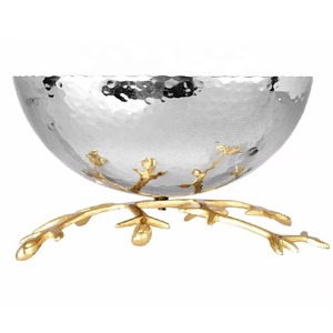 Bandeja redonda para servir con textura dorada, cuenco para aperitivos y nueces, perfecto para mesa de comedor, sala de estar y decoración del hogar - Product Image 2