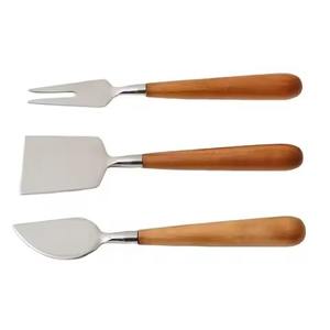 Couverts en acier inoxydable plaqué or de qualité supérieure lot de 3 couverts parfaits finis miroir élégants essentiels pour le fromage - Product Image 3