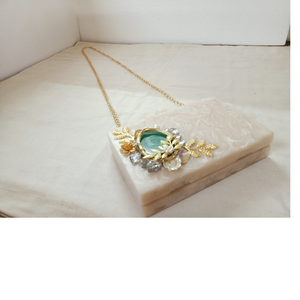 Sacs à main en résine sur mesure avec ornements en pierre et en laiton idéal pour les magasins d'accessoires de mode pour la revente - Product Image 1