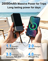 NOBIS Factory Wholesale Nouvelle Arrivée 65W 20000mAh avec Affichage LED, 2 USB-C, 2 USB-A pour iPad, iPhone, Tablette, Ordinateur Portable