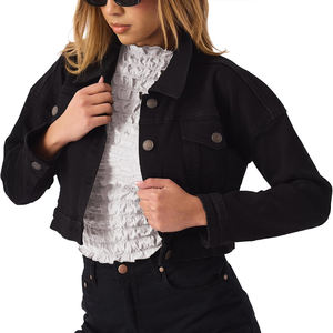 Streetwear Veste en jean pour femmes Services OEM ODM Veste en jean courte pour femmes de toutes tailles disponibles - Product Image 1