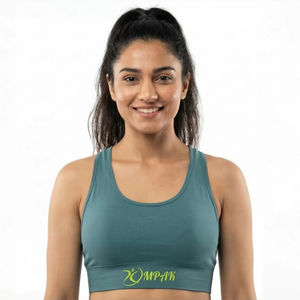 Soutien-gorge de sport pour femme à maintien élevé, vert poussière, sans couture, compression, gym, fitness, yoga, vêtements de sport, soutien-gorge personnalisé OEM - Product Image 1