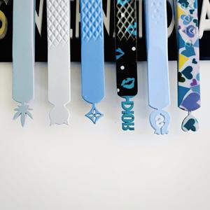 Vente chaude 40 60 90 degrés pointe pointue rose pince à épiler extension de cils Logo personnalisé Option acier inoxydable durable - Product Image 3