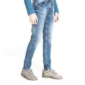 Vaqueros de cintura alta para hombre, vaqueros de ajuste Delgado elástico/aplastado de la India, ropa informal - Product Image 5