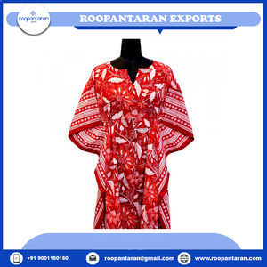 Rayon <b>Kaftan</b> Direct Factory Free <b>Size</b> Indian Hand Block Printed Long Free <b>Size</b> <b>Kaftan</b> Loungewear in Soft Cotton Voile for Sale - Product Image 5