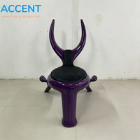 Fauteuil d'appoint en fibre de verre massif sculpté en forme de corne de taureau, avec coussin rembourré, chaise longue design, couleur personnalisée, décoration de villa