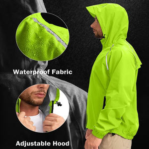 Venta al por mayor de los hombres personalizados chaqueta de lluvia a prueba de viento impermeable transpirable 100% poliéster forro estilo de trabajo chaquetas al aire libre Oem Logo - Product Image 4