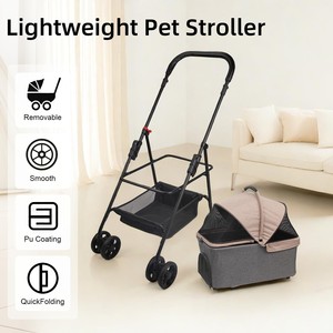 Poussette ultra légère pour animaux de compagnie TH-PPS-189 avec doublure amovible Rangement facile Pli et apparence élégante Conception personnalisée - Product Image 3