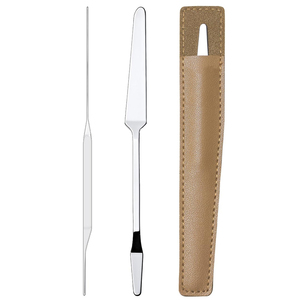 Espátula de maquillaje de base de acero inoxidable Espátula de doble filo para bolsa de cara pequeña incluida para almacenamiento limpio Precio barato - Product Image 6