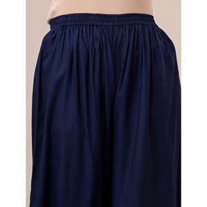 Mujer Azul Lentejuelas Yoke Design Kurta con Pijama Conjunto - Product Image 6