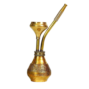 Cachimba metálica para cafeterías comerciales, restaurantes y salones árabes. Cachimba clásica de latón tallada y grabada para el hogar, hoteles y restaurantes. - Product Image 4