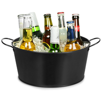 Ficelle grands bacs à boissons rouges seaux à glace en métal galvanisé avec poignée pour les célébrations de mariage refroidisseurs de bière