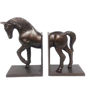 Sujetalibros de Escultura de Caballo de Metal Negro de Aluminio, Diseño Art Deco, Juego de 2 Piezas, Regalo de Mesa, Decoración de Biblioteca de Lujo - Product Image 1
