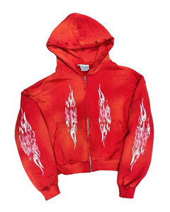 Sudaderas con capucha con cremallera y logotipo personalizado de alta calidad de peso pesado Sun Faded Distress Screen Print estilo de invierno sudaderas con cremallera cómodas - Product Image 1