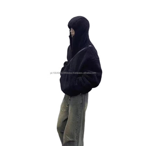 Japanese Style heavy hoodie Thickness 560g Lamb Fleece Pullover <b>Half</b> <b>Zip</b> Hoodie <b>Sweatshirt</b> for <b>men</b> - Product Image 5
