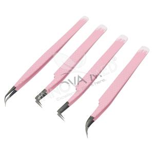 Pince à cils à pointe en fibre pour extension de cils Poignée en diamant Pointes précises durables Acier japonais pour pince à cils classique - Product Image 5