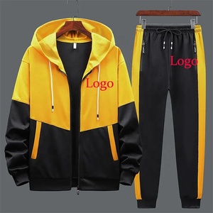 Venta al por mayor de diseño personalizado de moda con capucha conjunto de gimnasio de gran tamaño para hombre de algodón de moda Chándal conjunto de chándal - Product Image 3