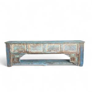 Handmade Rustic Wooden <b>Console</b> <b>Table</b> with Mirrored Feature Solid Wood Living Room Furniture with <b>Storage</b> for Hotel Decoration - Product Image 4