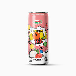 Nawon Certifié Popping Boba Thé Vert Saveur Litchi Boisson Prête à Boire 320ml Canette OEM ODM Marque Privée - Product Image 1