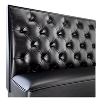 Banque de Restaurant Commerciale Rembourrée en Similicuir PU Noir Capitonnée, Canapé Banquette pour Café, Bistrot, Hôtel, Salle à Manger