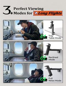 LISEN Support de téléphone pour avion avec lumière Mains libres Support de téléphone pour avion Siège arrière Plateau Table Flight Gadgets - Product Image 3