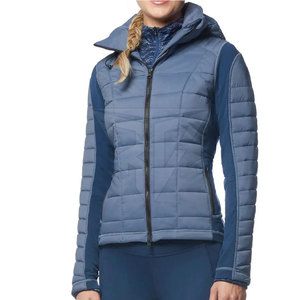 Chaqueta acolchada de poliéster impermeable transpirable de punto de invierno con logotipo personalizado al por mayor para uso en exteriores para mujer - Product Image 2