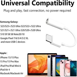 HiFi USB C Hub Type C à 3.5mm Casque <span class=keywords><strong>Adaptateur</strong></span> Aux pour <span class=keywords><strong>iPhone</strong></span> 15 Série pour Samsung S24/S23/S22 Série iPad Pro MacBook Plus - Product Image 2