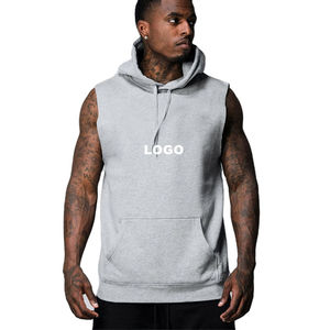 <b>Sleeveless</b> Sweatshirt <b>Hoodie</b> <b>Men's</b> Gym wear Factory Wholesale B2B Manufacturer OEM <b>Men</b> <b>Sleeveless</b> <b>Hoodie</b> - Product Image 3
