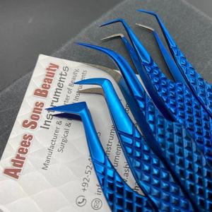 Pince à épiler d'extension de cils à pointe de fibre en forme de L à 45 degrés de marque privée Extension de cils de volume en acier inoxydable durable - Product Image 6