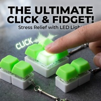 Porte-clés Fidget Clicker Clavier Mécanique LED Anti-stress Testeur de Switch Vert Fluorescent Jouet de Bureau en Plastique Personnalisé