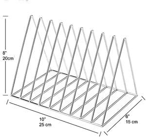 Acier inoxydable voler Triangle forme bureau organisateur fichier Rack livre Triangle fichier diviseur bureau bureau fournitures décor - Product Image 1