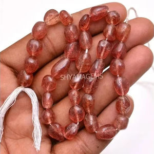 Natural <b>Red</b> Strawberry Quartz Tumble Nuggets for Jewelry Making Polished Gemstone Nuggets Bulk Supplier <b>Beads</b> - Product Image 2