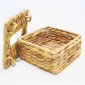 Caja de pañuelos decorativa de artesanía vietnamita Artex Dong Thap, ecológica, hecha a mano con jazmín de agua y algas marinas, natural, para el hogar u oficina. - Product Image 4