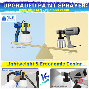 Pistola de Pintura Eléctrica HVLP de 800W con Recipiente de 40 Onzas Líquidas, Manguera de Aire de 6.5 Pies, 4 Boquillas, 3 Patrones, Fácil de Limpiar - Product Image 2