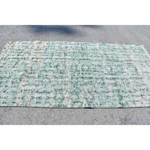 Alfombra turca Vintage moderna, diseño de retazos en verde y blanco, 4,9x9,4 pies, área grande de lana, látex de 10mm para adolescentes, pasillo rectangular - Product Image 3